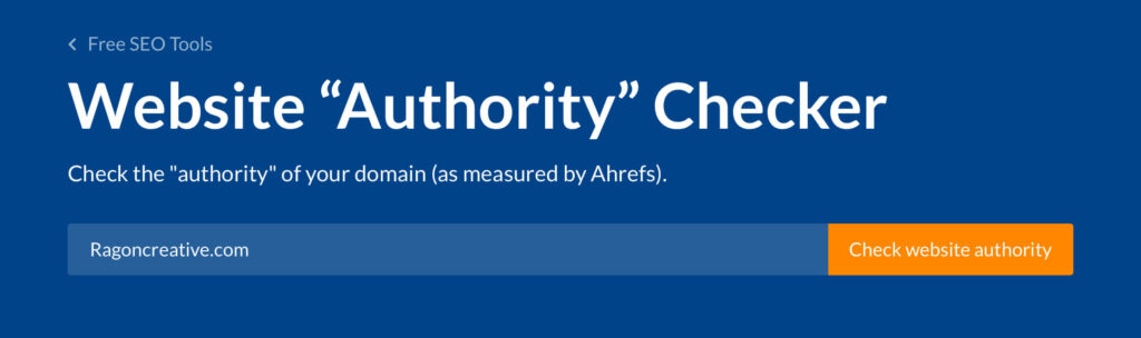 Ahrefs AWT domain authority checker